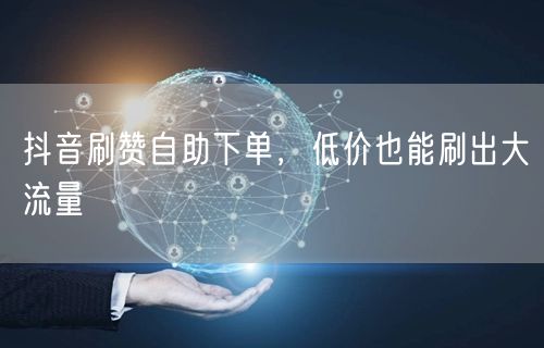 抖音刷赞自助下单，低价也能刷出大流量