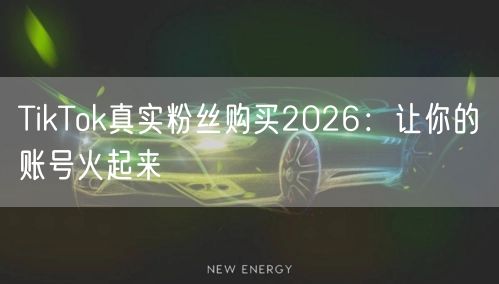 TikTok真实粉丝购买2026：让你的账号火起来