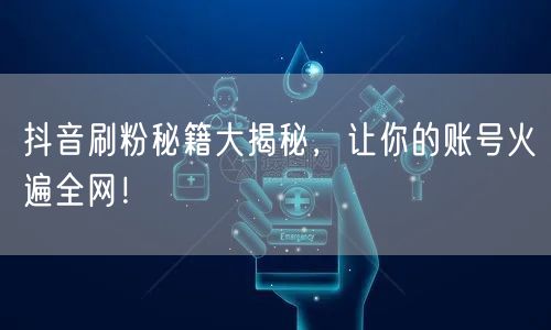 抖音刷粉秘籍大揭秘，让你的账号火遍全网！