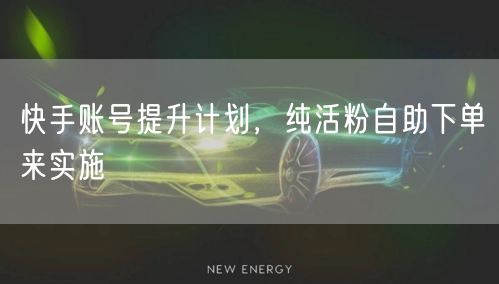 快手账号提升计划，纯活粉自助下单来实施