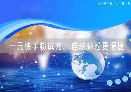 一元快手粉试充，自动补粉更便捷