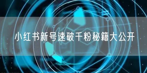 小红书新号速破千粉秘籍大公开