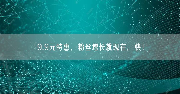 9.9元特惠，粉丝增长就现在，快！