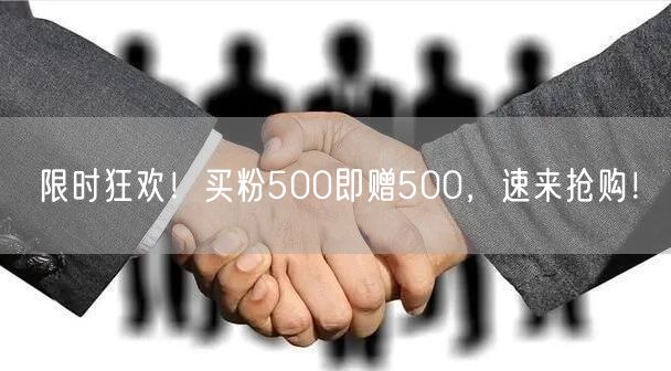 限时狂欢！买粉500即赠500，速来抢购！