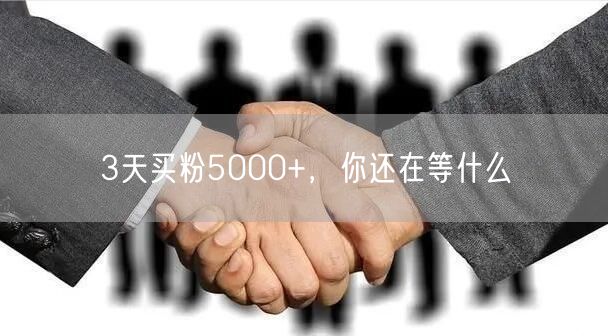 3天买粉5000+，你还在等什么