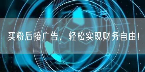 买粉后接广告，轻松实现财务自由！