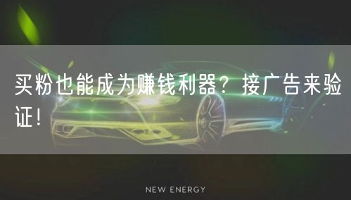 买粉也能成为赚钱利器？接广告来验证！