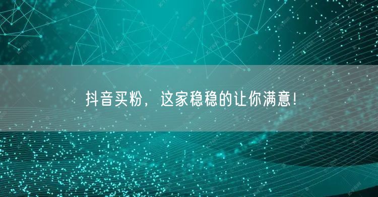 抖音买粉，这家稳稳的让你满意！