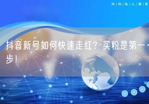 抖音新号如何快速走红？买粉是第一步！