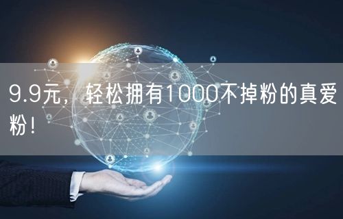 9.9元，轻松拥有1000不掉粉的真爱粉！