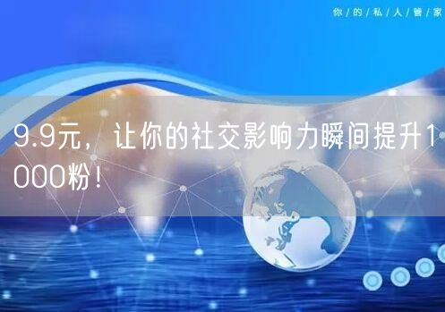 9.9元，让你的社交影响力瞬间提升1000粉！