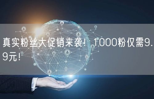 真实粉丝大促销来袭！1000粉仅需9.9元！