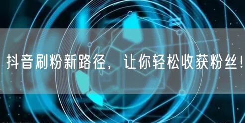 抖音刷粉新路径，让你轻松收获粉丝！