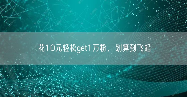 花10元轻松get1万粉，划算到飞起