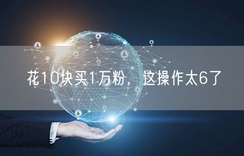 花10块买1万粉，这操作太6了