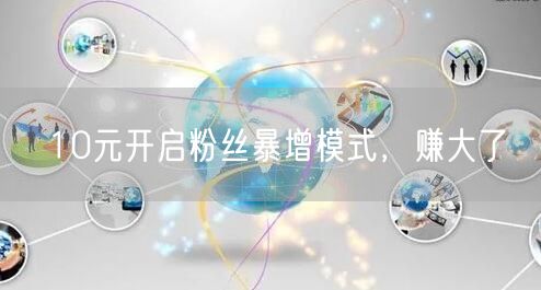 10元开启粉丝暴增模式，赚大了