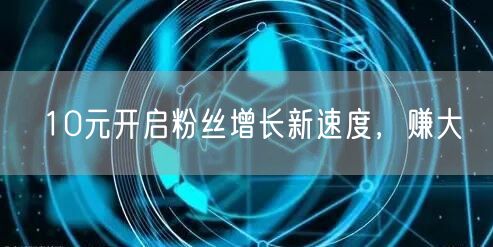 10元开启粉丝增长新速度，赚大