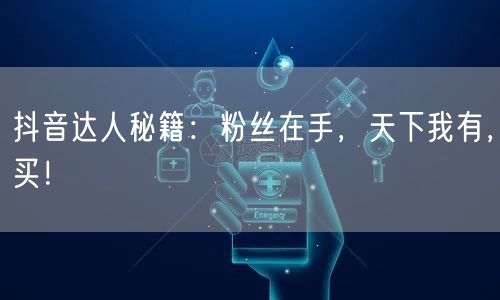 抖音达人秘籍：粉丝在手，天下我有，买！