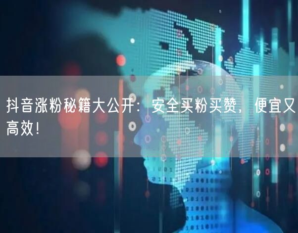抖音涨粉秘籍大公开：安全买粉买赞，便宜又高效！