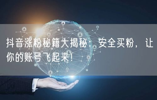 抖音涨粉秘籍大揭秘：安全买粉，让你的账号飞起来！