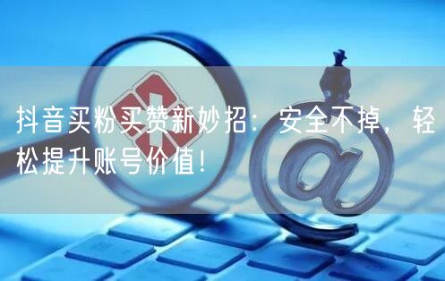 抖音买粉买赞新妙招：安全不掉，轻松提升账号价值！