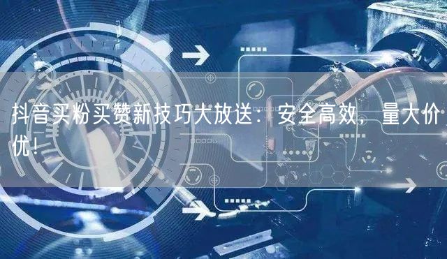 抖音买粉买赞新技巧大放送：安全高效，量大价优！