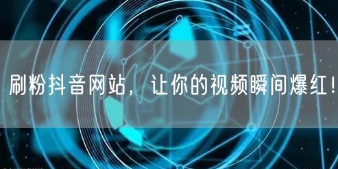 刷粉抖音网站，让你的视频瞬间爆红！