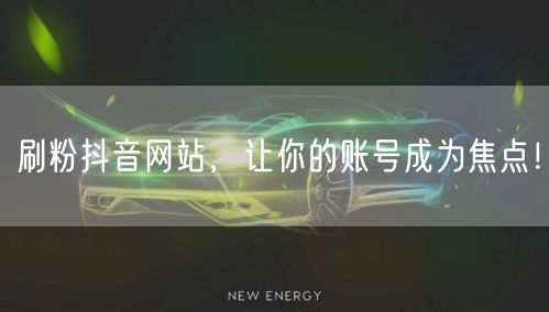 刷粉抖音网站，让你的账号成为焦点！