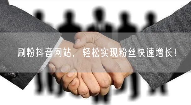 刷粉抖音网站，轻松实现粉丝快速增长！