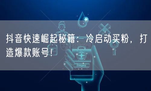 抖音快速崛起秘籍：冷启动买粉，打造爆款账号！