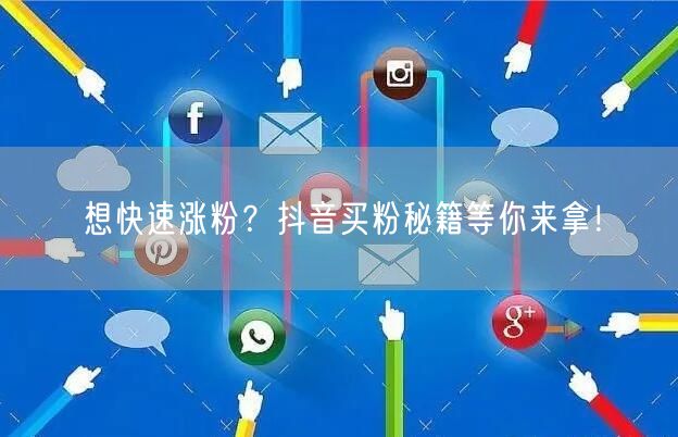 想快速涨粉？抖音买粉秘籍等你来拿！