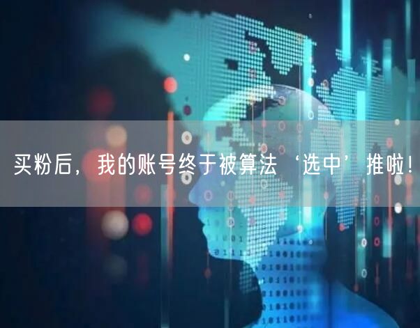 买粉后，我的账号终于被算法‘选中’推啦！