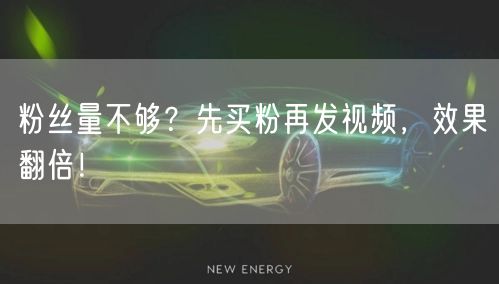 粉丝量不够？先买粉再发视频，效果翻倍！