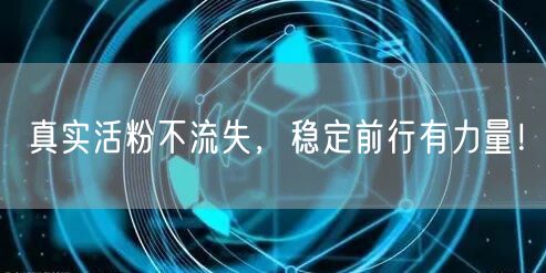 真实活粉不流失，稳定前行有力量！