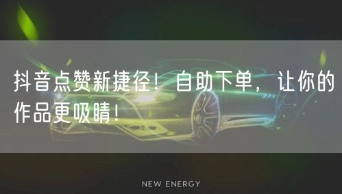抖音点赞新捷径！自助下单，让你的作品更吸睛！