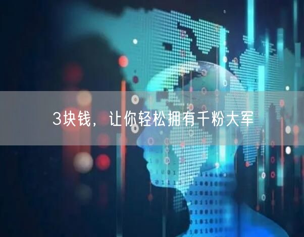 3块钱，让你轻松拥有千粉大军