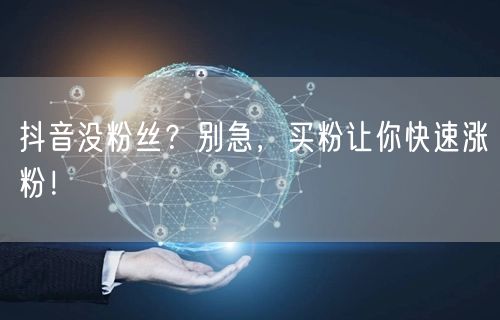 抖音没粉丝？别急，买粉让你快速涨粉！