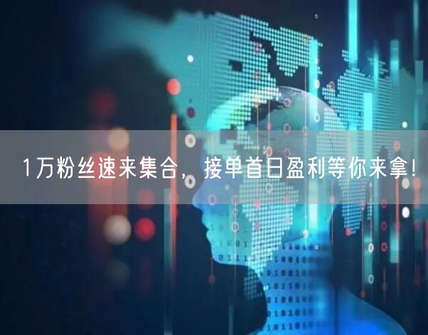 1万粉丝速来集合，接单首日盈利等你来拿！
