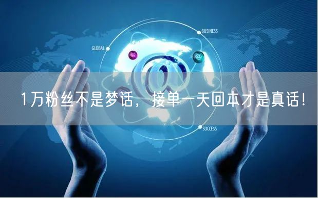 1万粉丝不是梦话，接单一天回本才是真话！