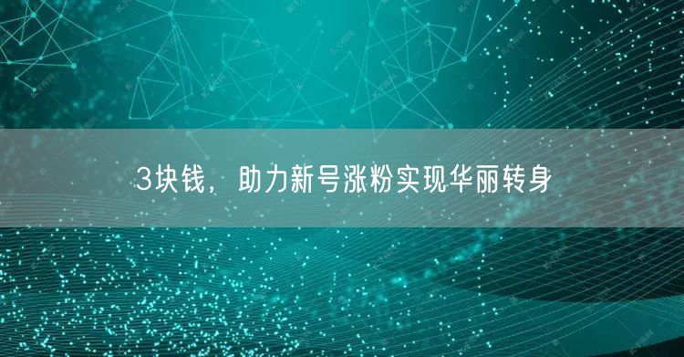 3块钱，助力新号涨粉实现华丽转身