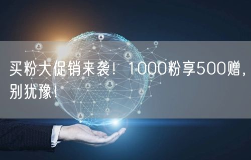 买粉大促销来袭！1000粉享500赠，别犹豫！
