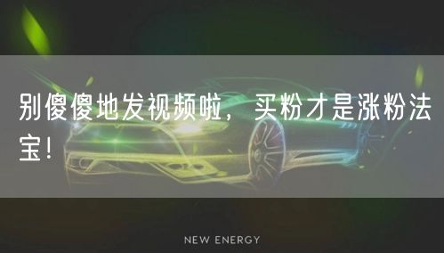 别傻傻地发视频啦，买粉才是涨粉法宝！
