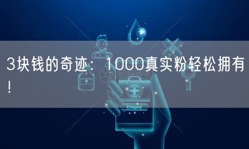 3块钱的奇迹：1000真实粉轻松拥有！