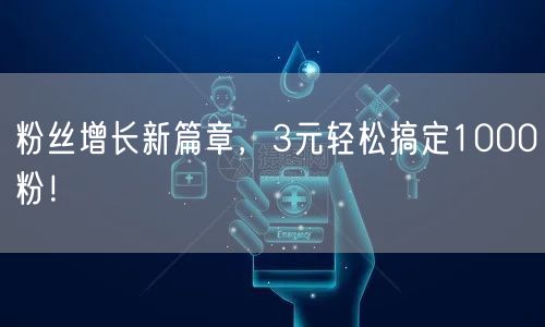 粉丝增长新篇章，3元轻松搞定1000粉！