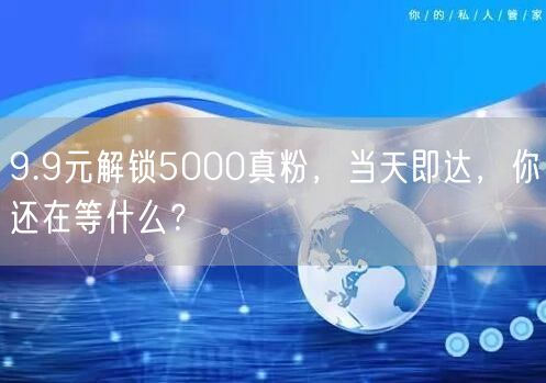 9.9元解锁5000真粉，当天即达，你还在等什么？