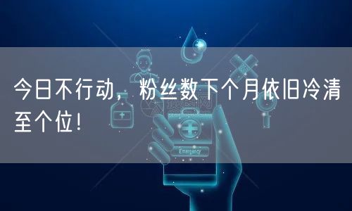 今日不行动，粉丝数下个月依旧冷清至个位！