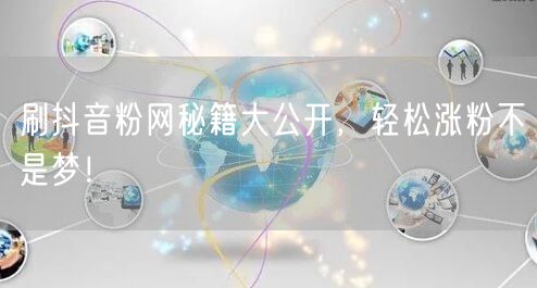 刷抖音粉网秘籍大公开，轻松涨粉不是梦！