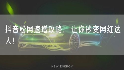 抖音粉网速增攻略，让你秒变网红达人！