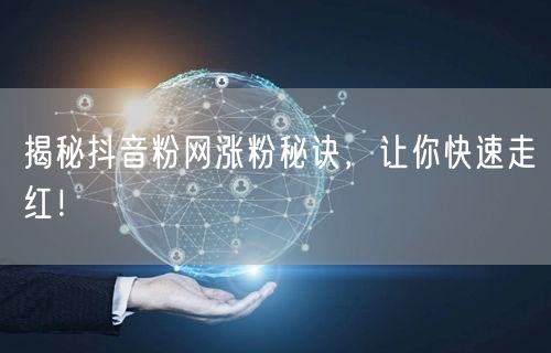 揭秘抖音粉网涨粉秘诀，让你快速走红！