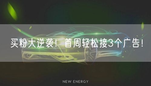 买粉大逆袭！首周轻松接3个广告！